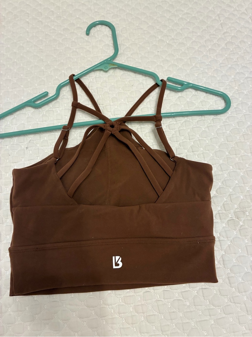 BuffBunny Brown Strappy Sports Bra with Decorative Back Detail